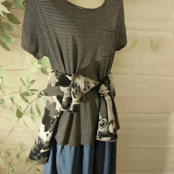 Floral Greys Grays Pull Over Sweatshirt XL LOGG french terry soft comfortable - Picture 12 of 12